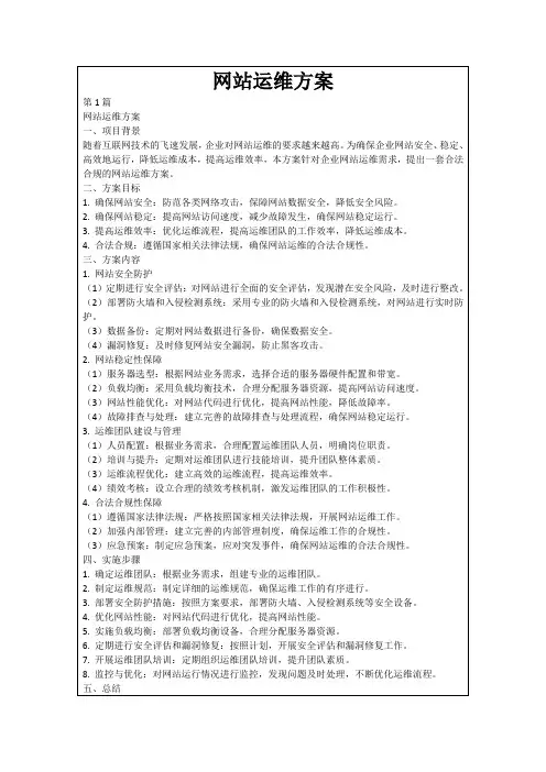 网站运维方案