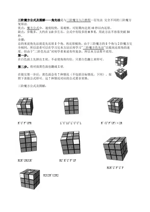 三阶魔方公式及图解——角先法