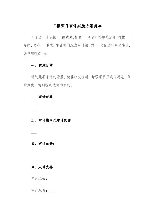 工程项目审计实施方案范本(二篇)