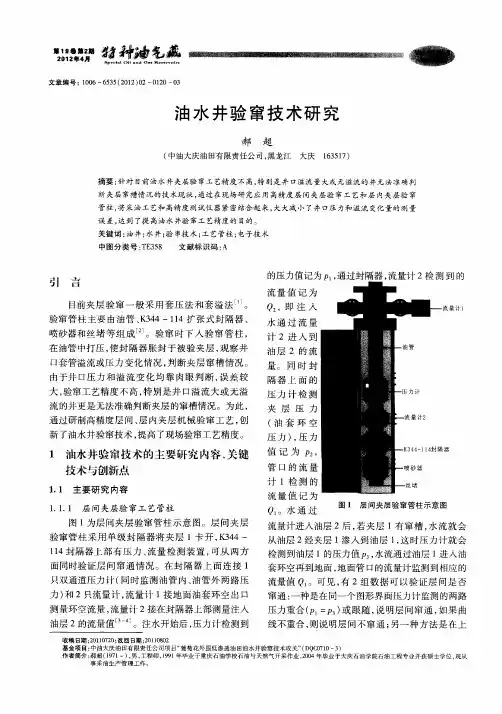 油水井验窜技术研究