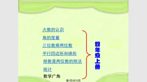 人教小学数学四年级上册期末总复习PPT课件