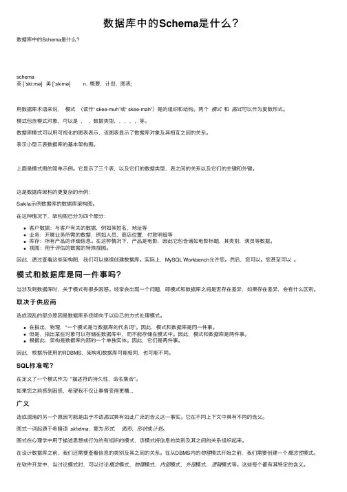 数据库中的Schema是什么？