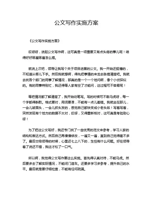 公文写作实施方案