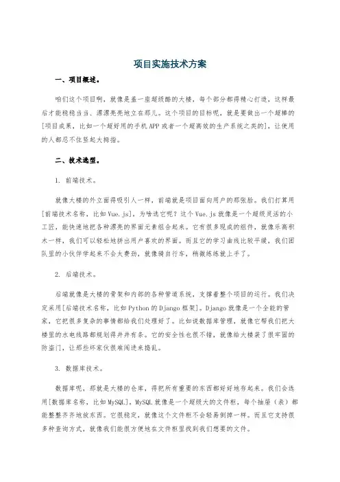 项目实施技术方案