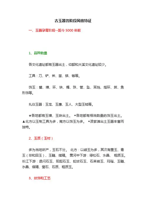 古玉器各阶段风格特征
