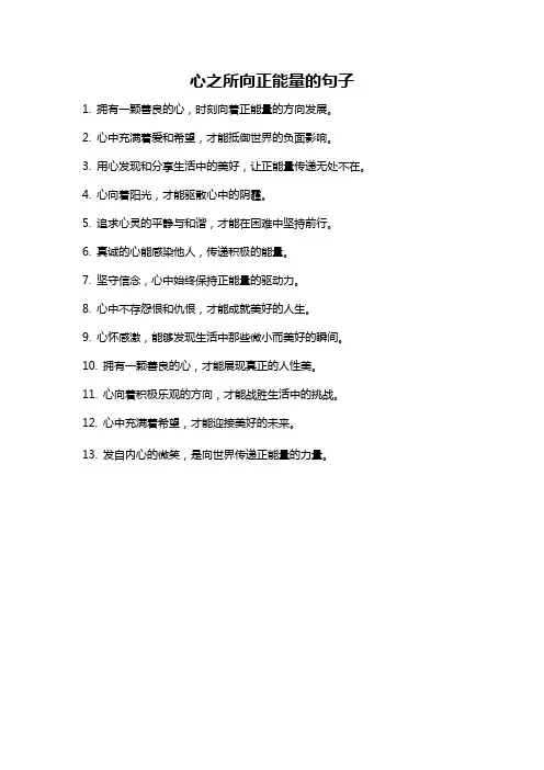 心之所向正能量的句子
