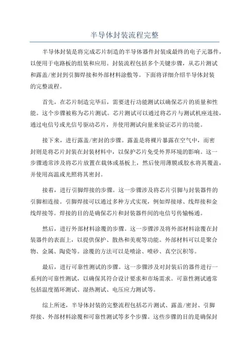 半导体封装流程完整