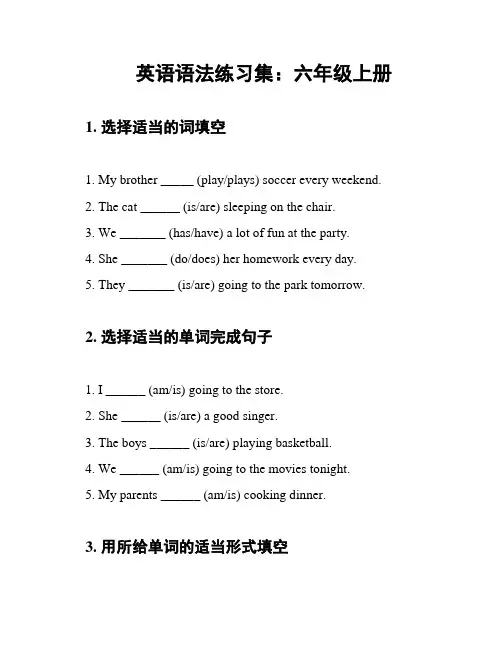 英语语法练习集：六年级上册
