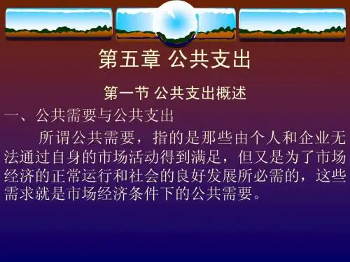 第五章 公共支出