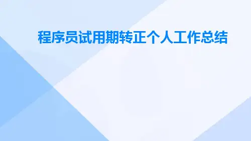 程序员试用期转正个人工作总结PPT