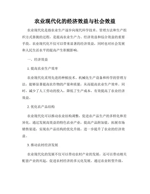 农业现代化的经济效益与社会效益