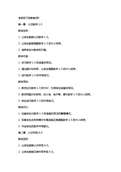 学前班下册教案(罗)