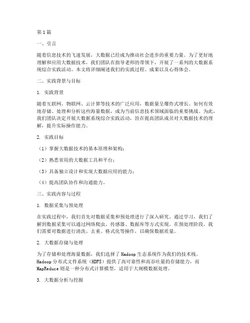 大数据系统综合实践报告(2篇)