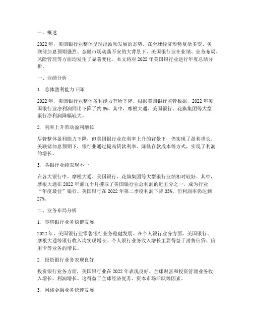美国银行年度总结分析