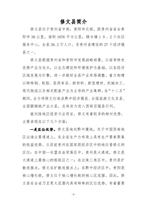 修文基本简介
