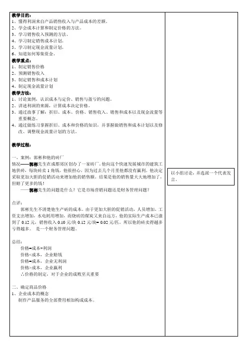 SYB8制定利润计划