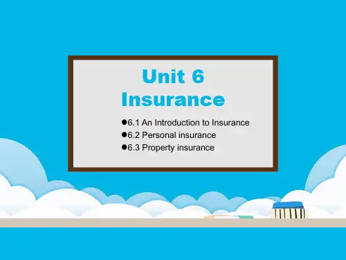 金融专业英语 Unit 6 Insurance