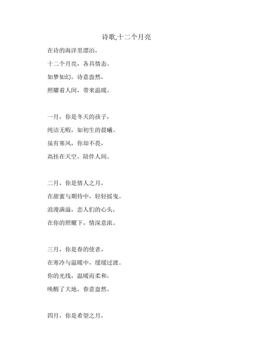 诗歌,十二个月亮