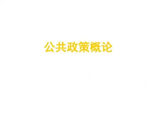 公共政策导论第1章