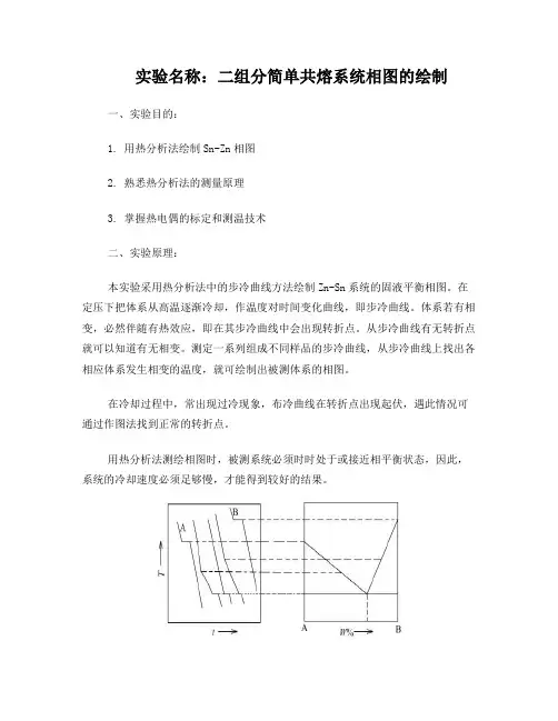 二组分简单共熔系统相图的绘制