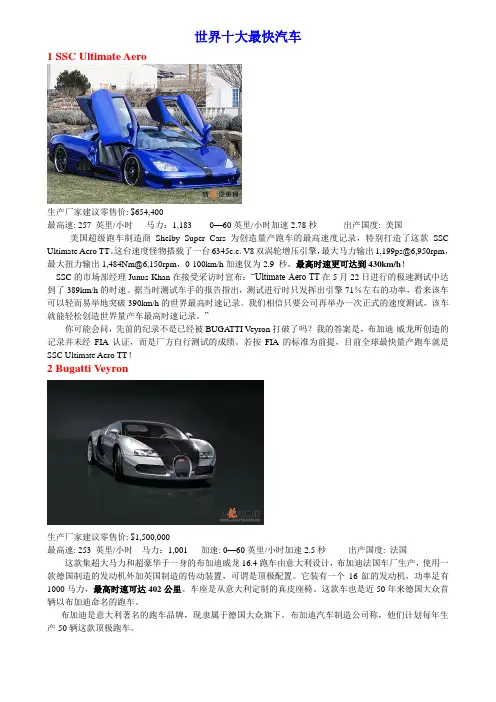 最快汽车