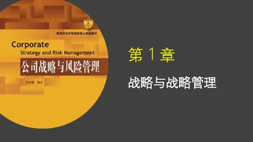 公司战略与风险管理(第2版)第1章——战略与战略管理