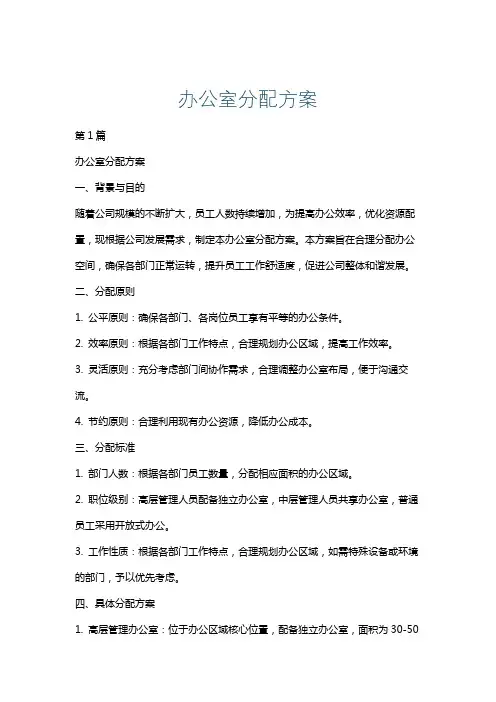 办公室分配方案