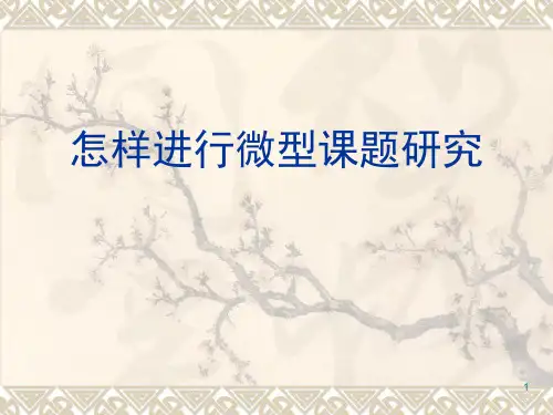怎样进行微型课题研究ppt课件