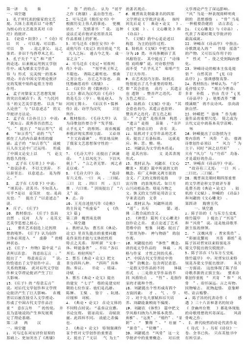古代文论填空题