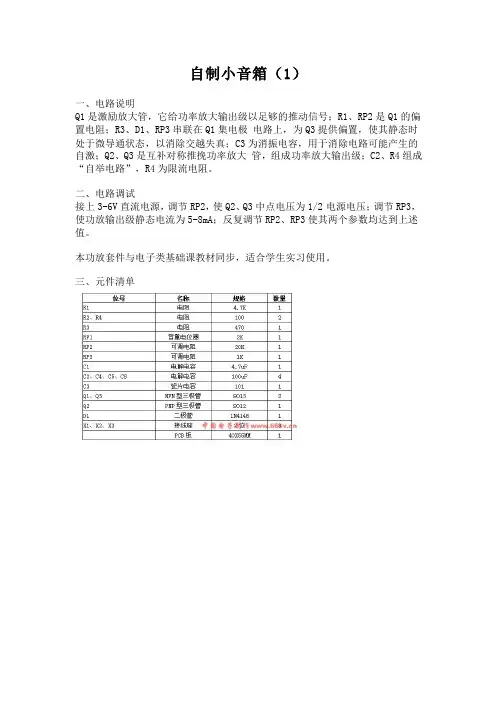自制小音箱