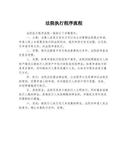 法院执行程序流程