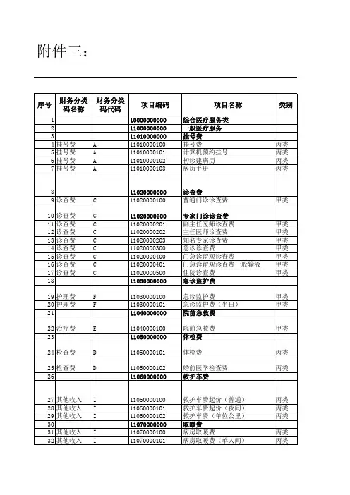 河北医疗服务价格收费目录