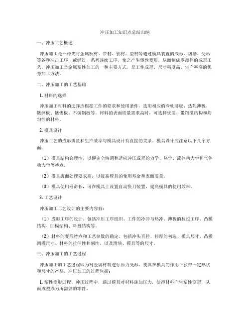 冲压加工知识点总结归纳