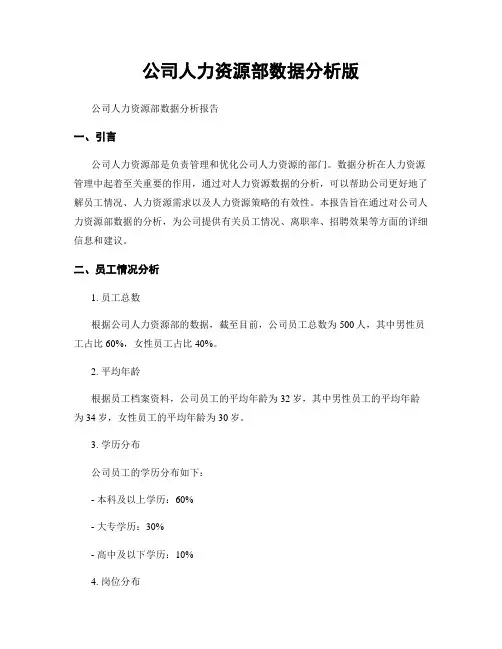 公司人力资源部数据分析版