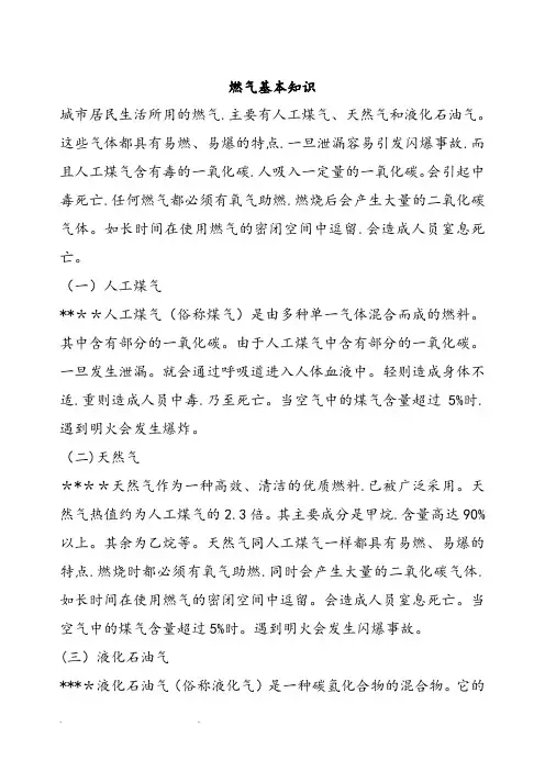 燃气安全宣传知识(带图片)