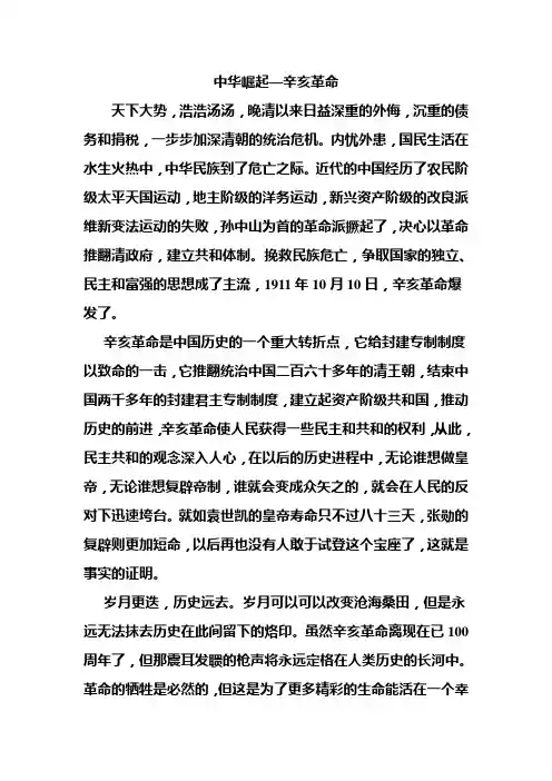 辛亥革命--中国崛起