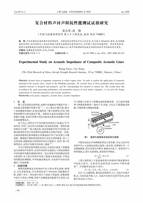 复合材料声衬声阻抗性能测试试验研究