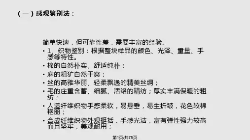 服装材料的鉴别检测与选用PPT课件
