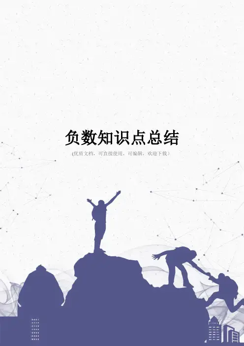 负数知识点总结完整