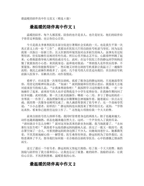 最温暖的陪伴高中作文