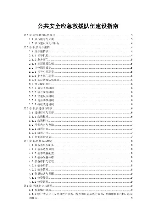 公共安全应急救援队伍建设指南