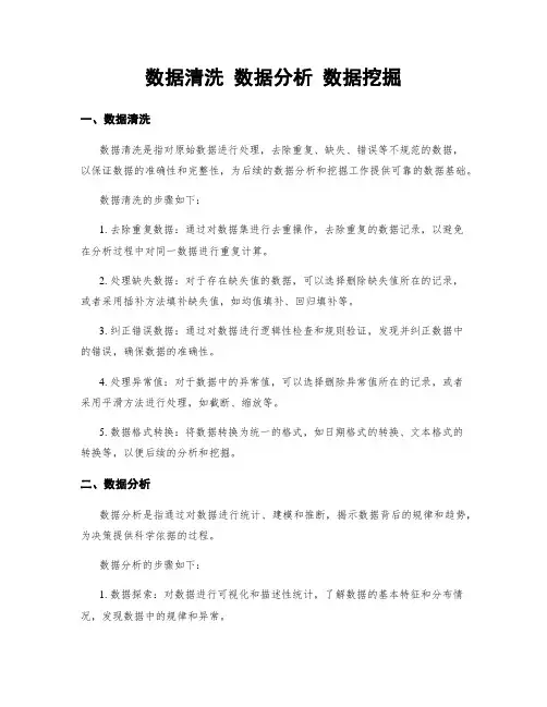 数据清洗 数据分析 数据挖掘