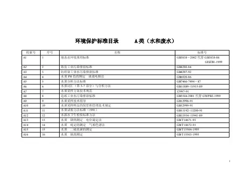 环境保护标准目录