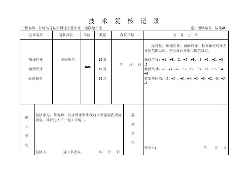 技术复核记录
