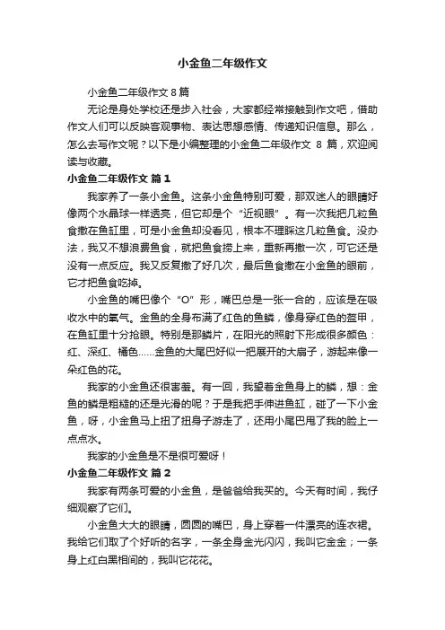 小金鱼二年级作文8篇