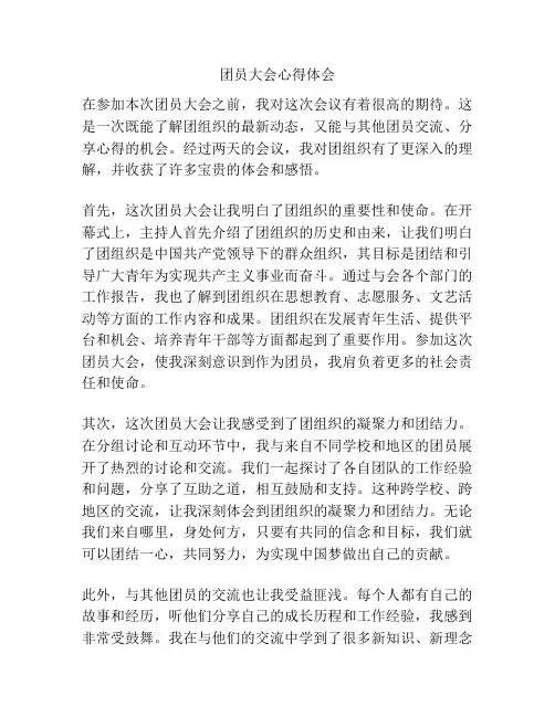团员大会心得体会