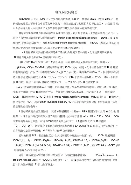 糖尿病发病机理