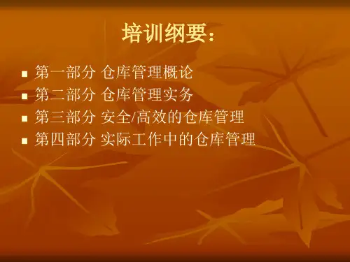 仓库管理培训PPT31页课件