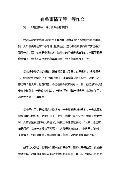 有些事情了等一等作文