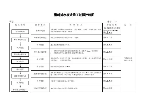 塑料排水板法施工(过程控制图)